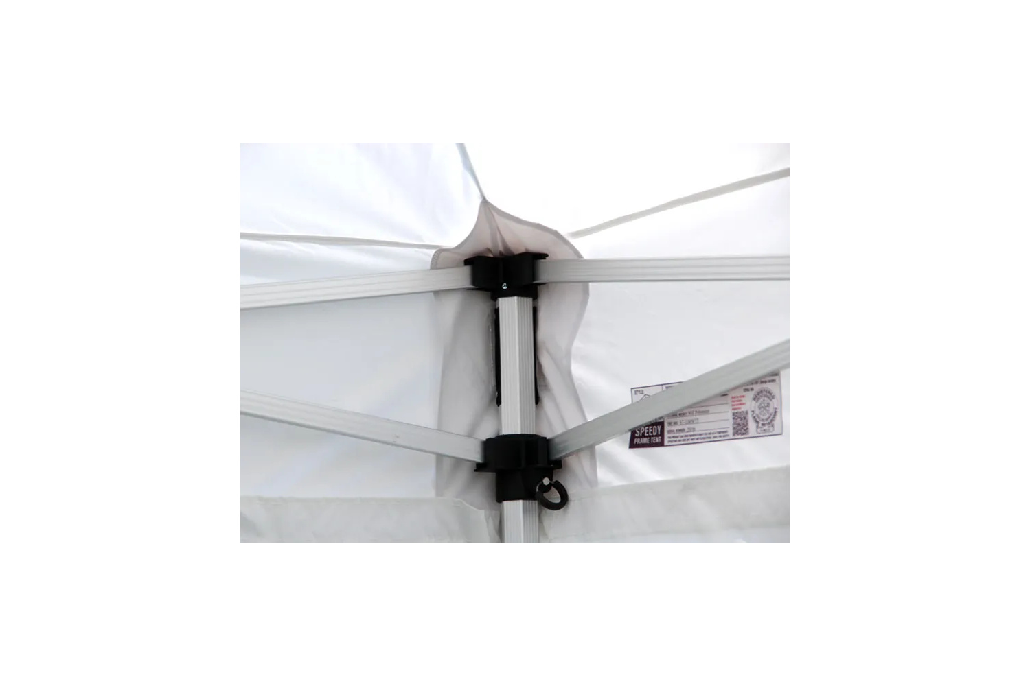 White 10x10 pop up canopy tent frame detail for Winnipeg event tent rental
