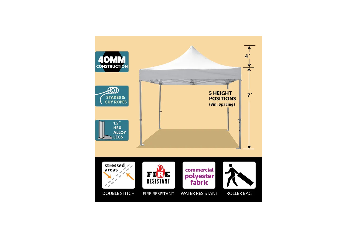 Adjustable 10x10 pop up canopy tent height settings for Winnipeg party tent rental