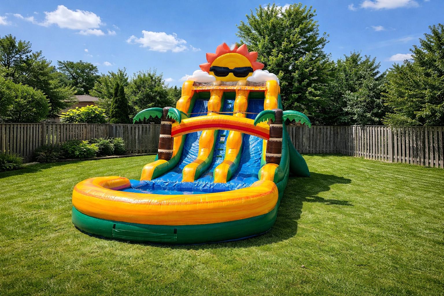 18ft Dual Lane Sun inflatable water slide for parties in Winnipeg Manitoba