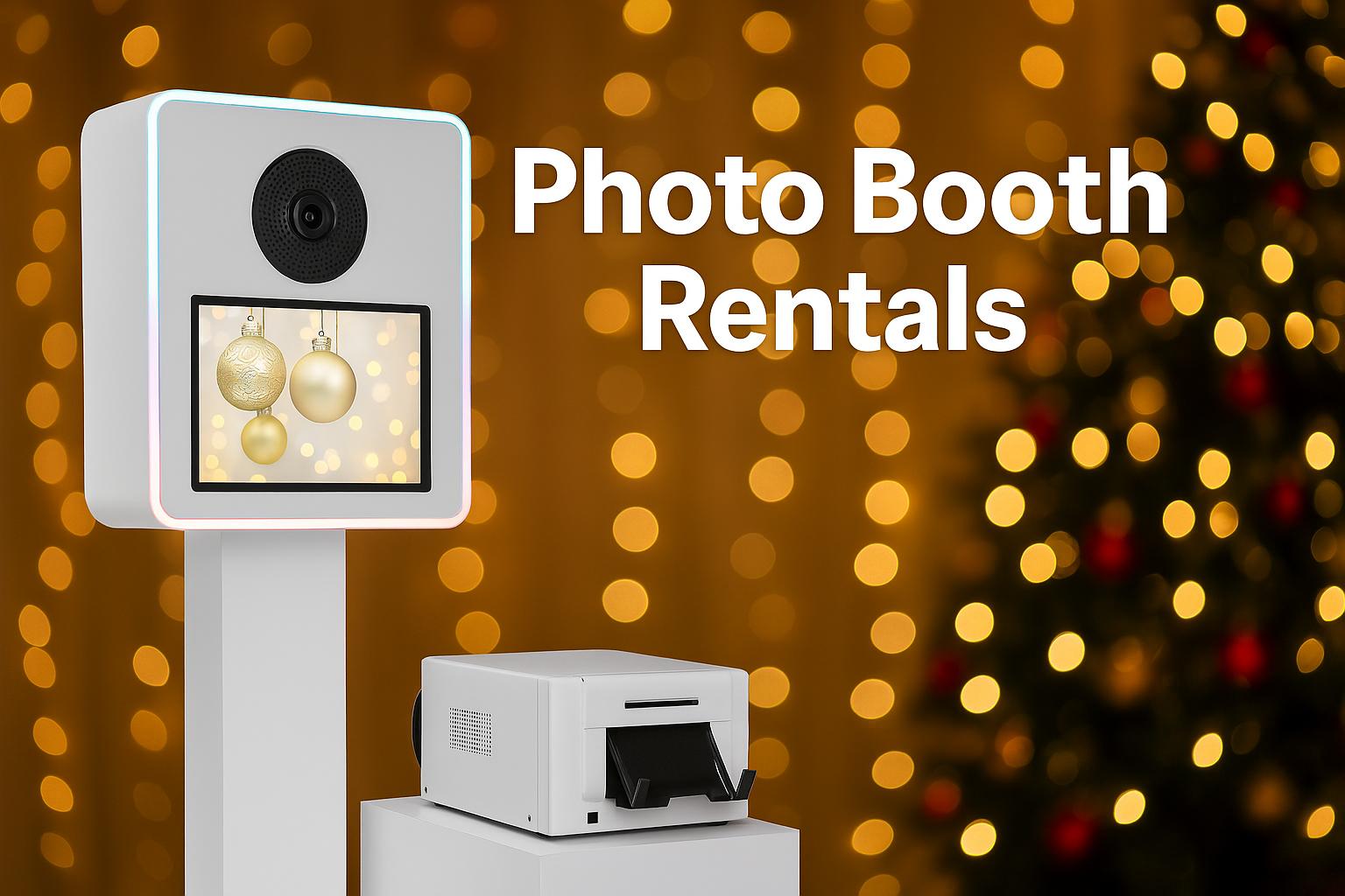 Guests enjoying DSLR photo booth rental with fun props in Winnipeg Manitoba