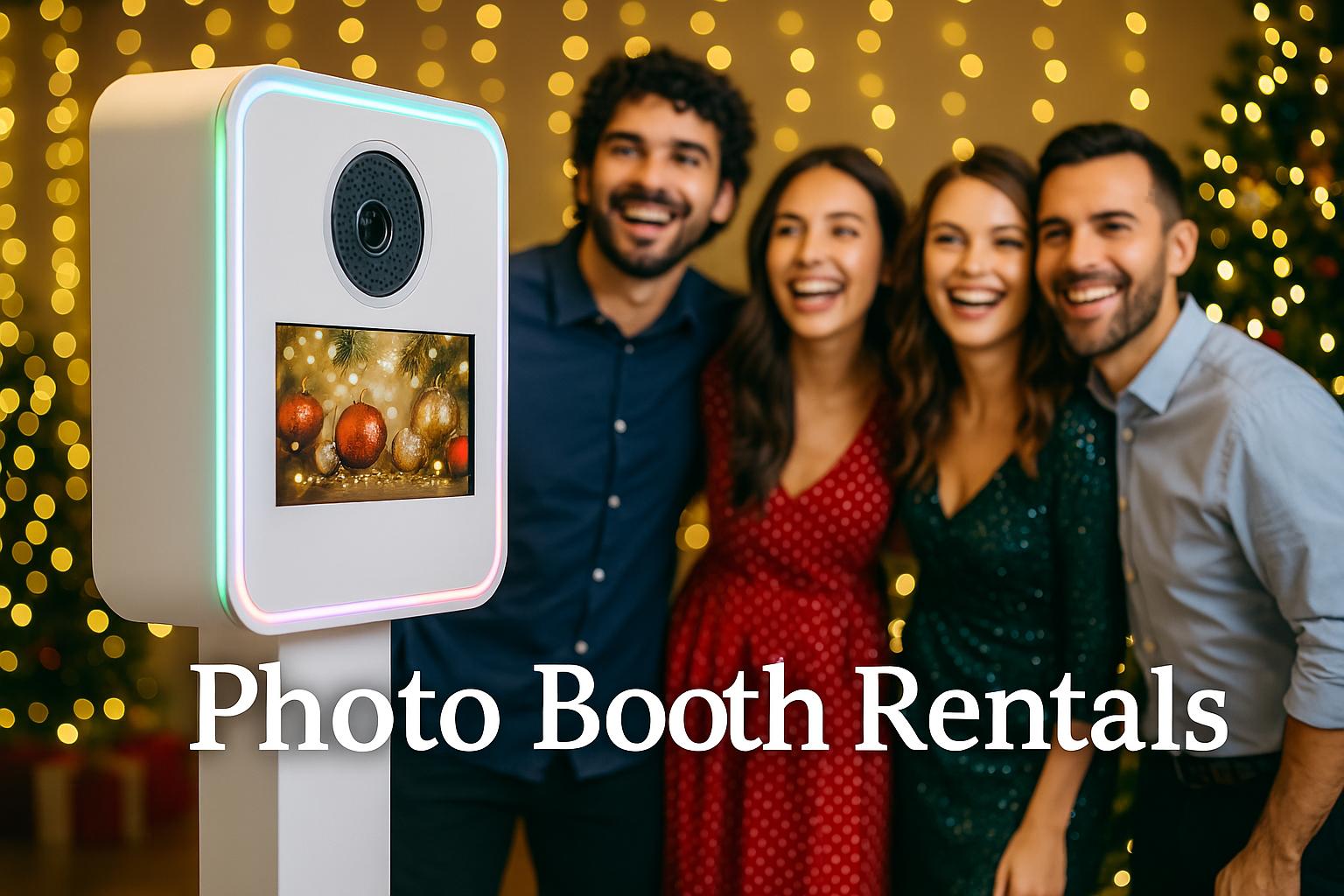 DSLR photo booth setup with lighting and backdrop at Winnipeg wedding event