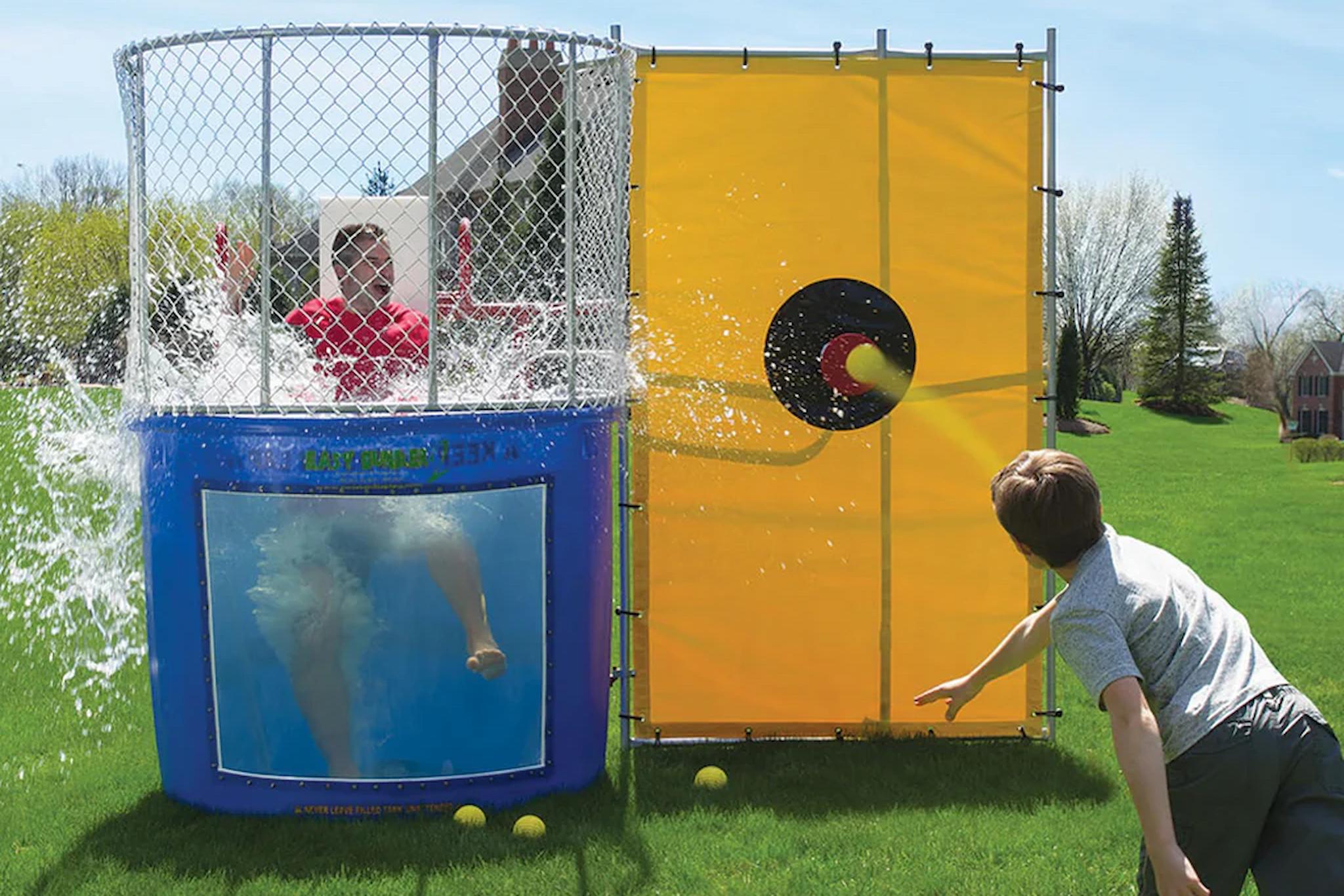 Dunk tank game rental for charity events and fairs in Winnipeg Manitoba