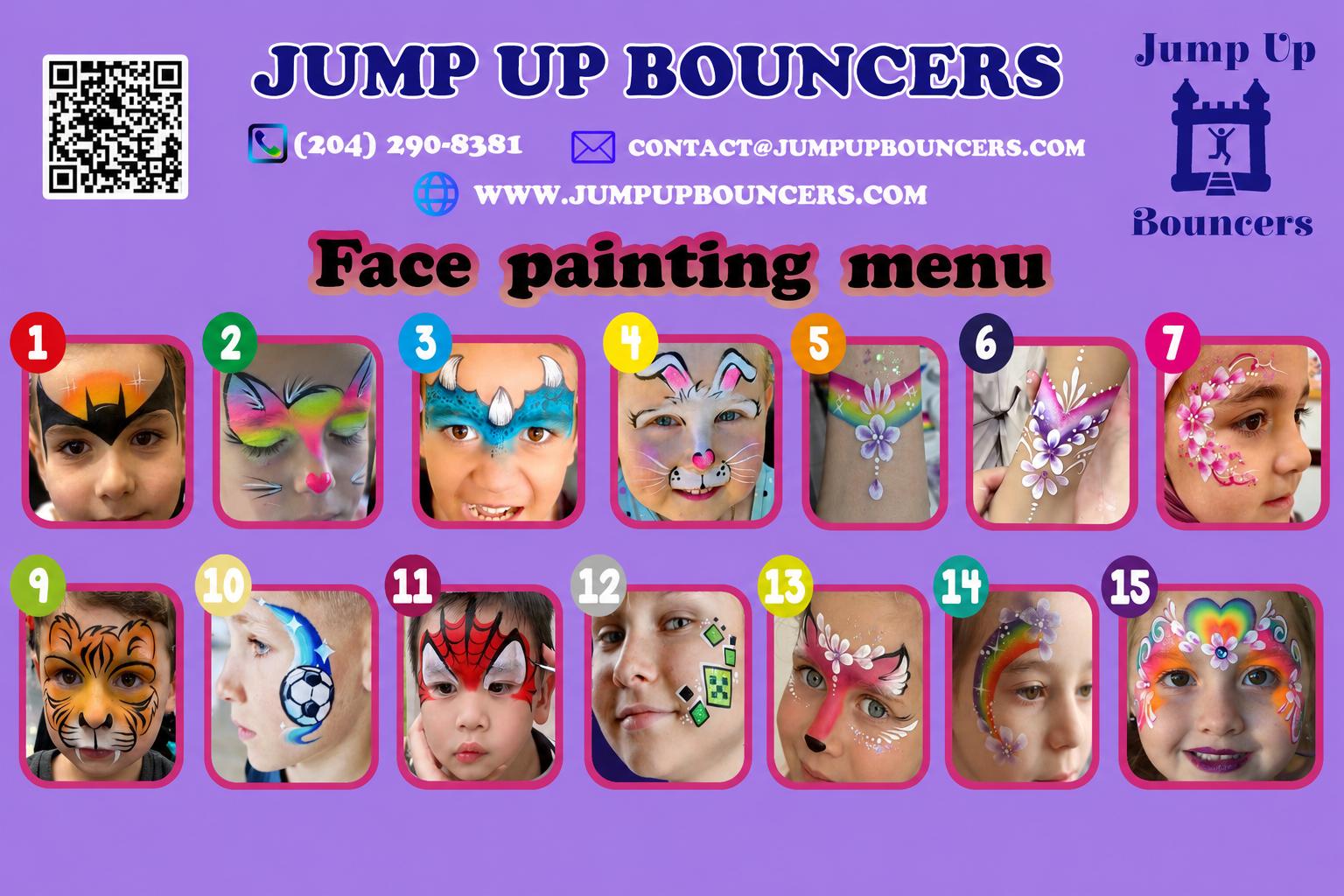 Face painter rental in Winnipeg Manitoba for school events festivals fundraisers and community celebrations