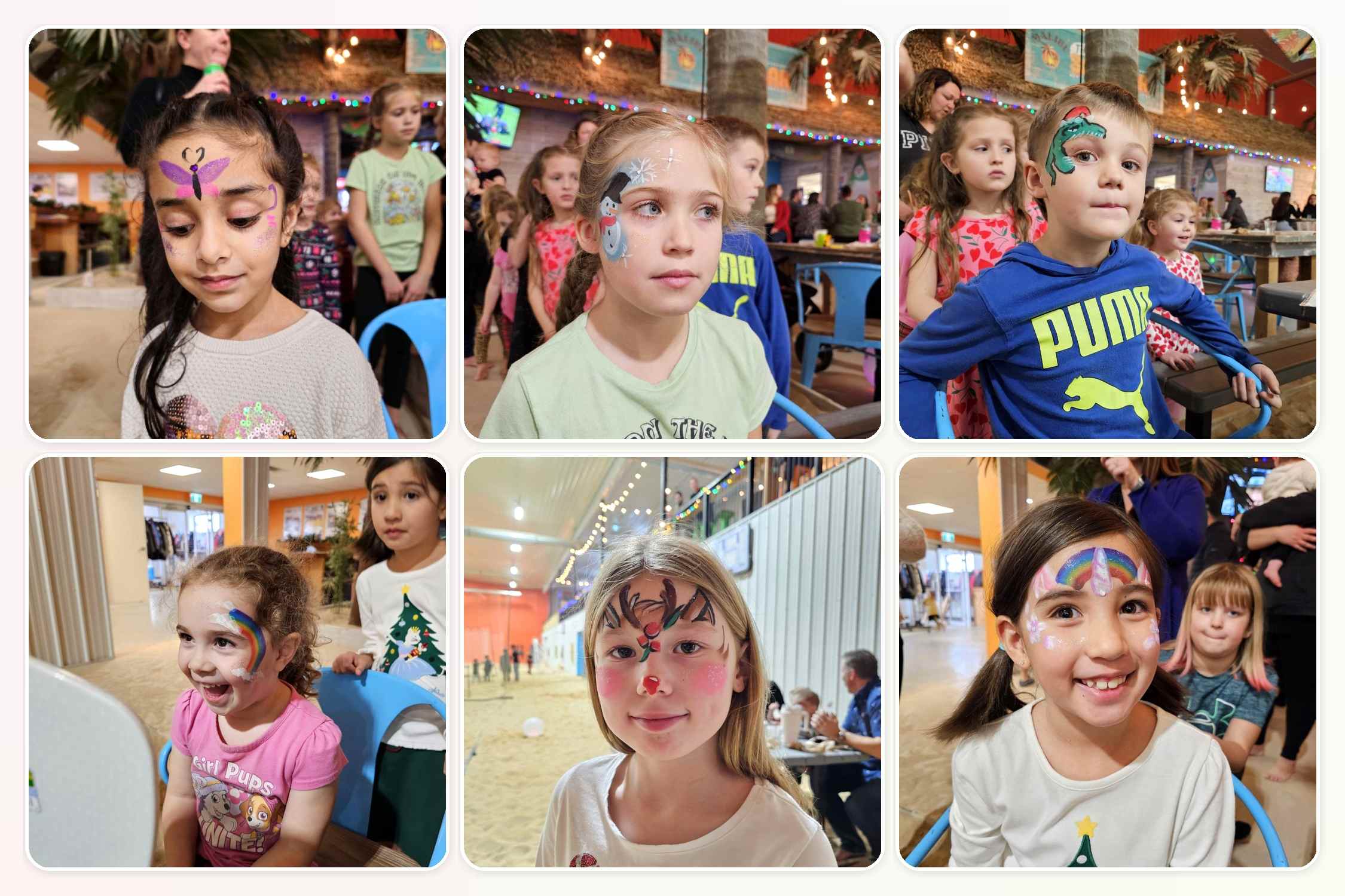 Colourful face painting art in Winnipeg for fundraisers school fun fairs and public events