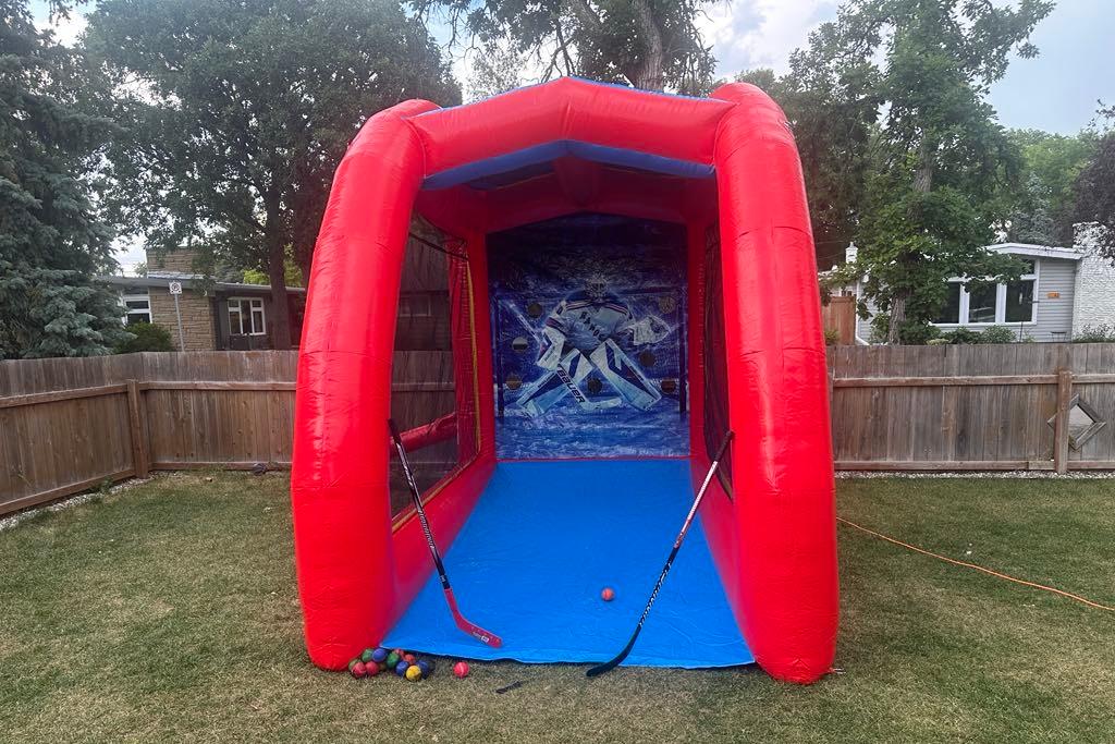Hockey Target Game Inflatable party rentals Winnipeg Manitoba and Kenora Ontario