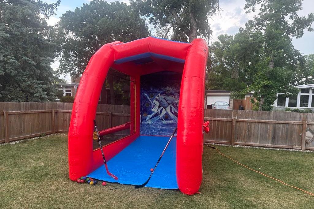 Hockey Target Game Inflatable party rentals Winnipeg Manitoba and Kenora Ontario