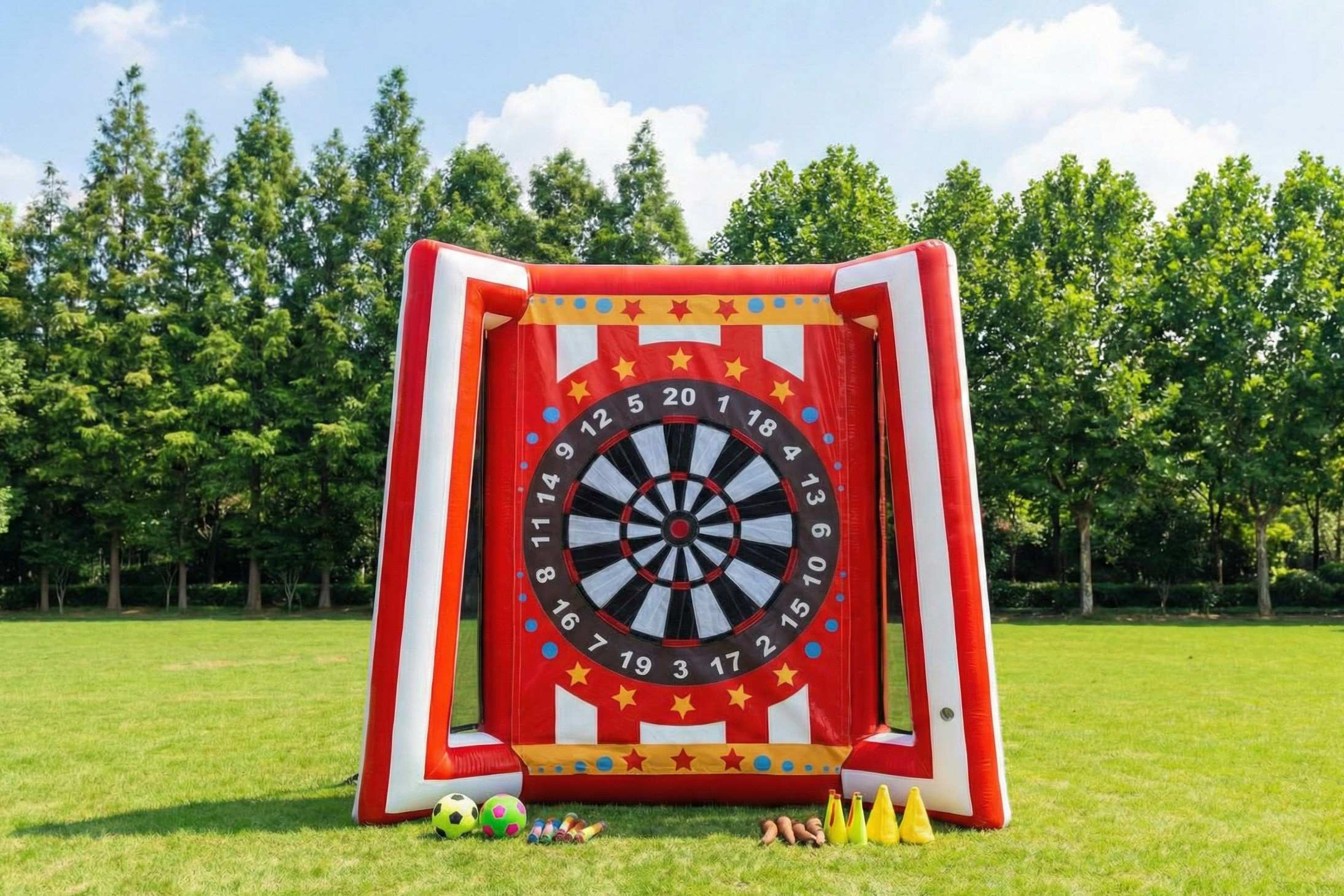 Inflatable axe throwing game rental Winnipeg Manitoba carnival game