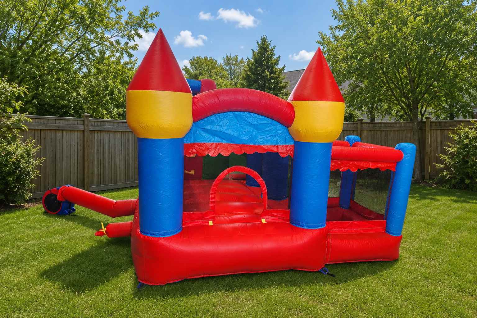 Colourful kids combo bouncer for birthdays in Winnipeg Manitoba