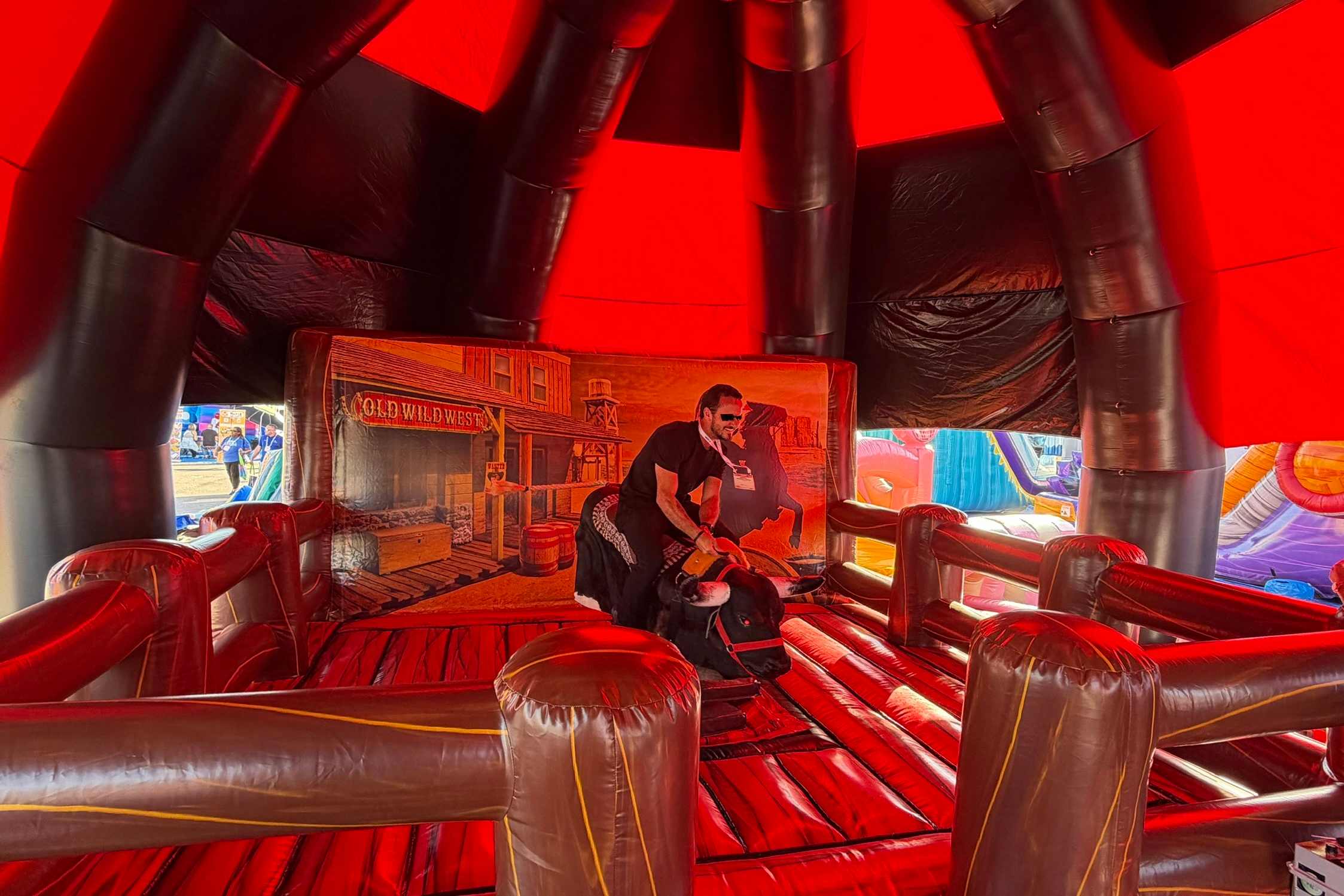 Outdoor bull ride setup Winnipeg festivals