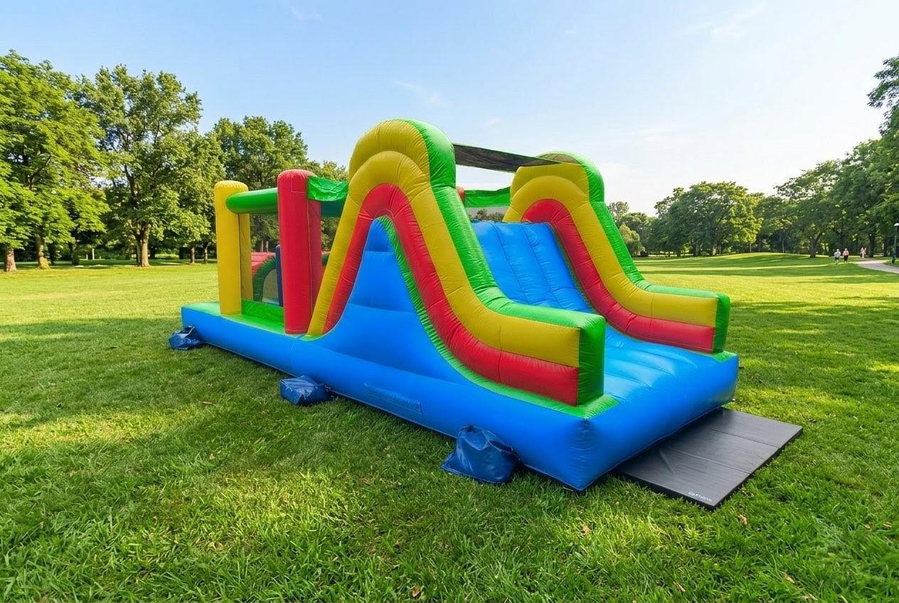 Obstacle Course 21ft Bouncer Rentals inflatable slide for Winnipeg birthday parties