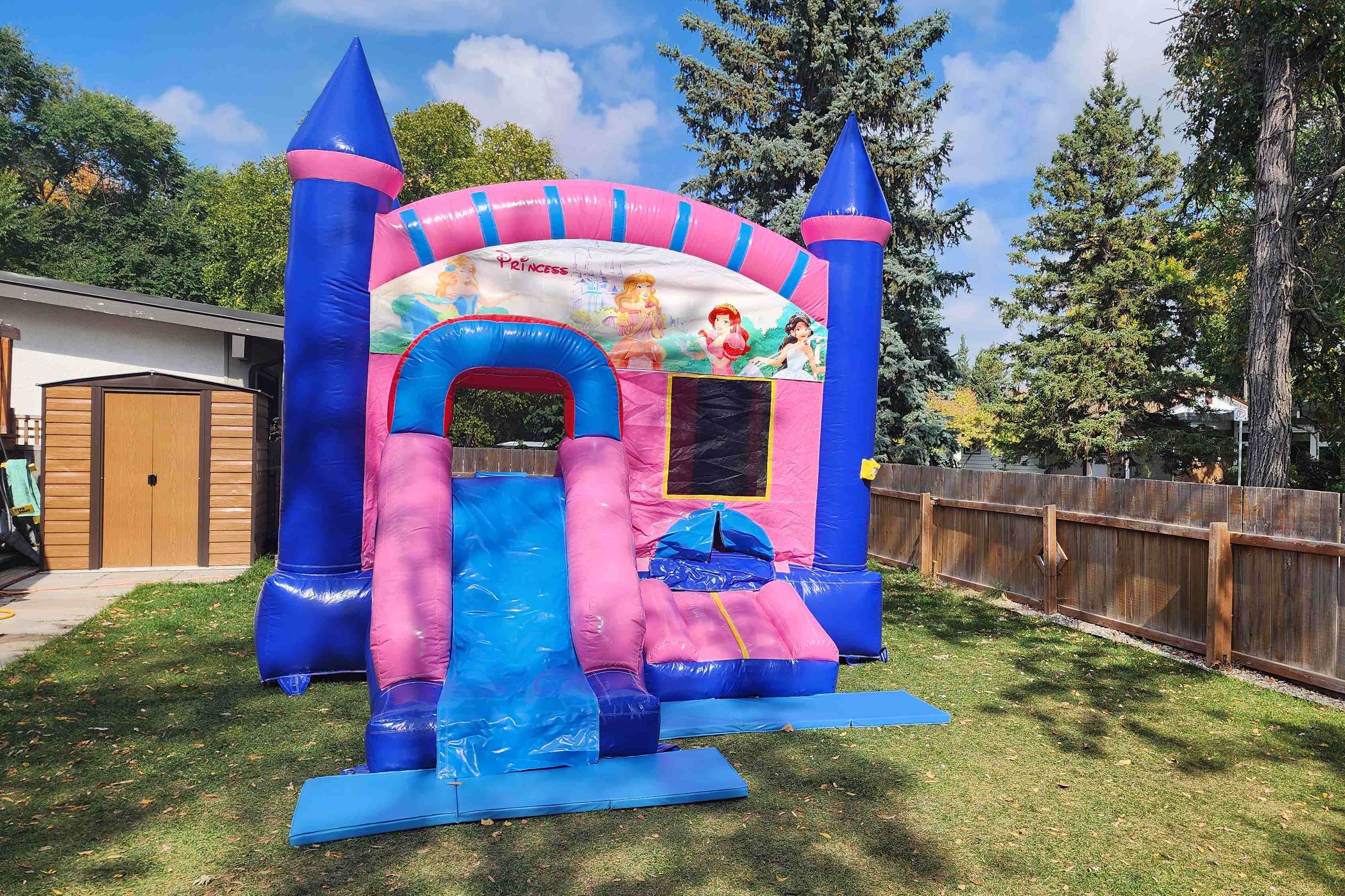 Pink Inflatable Bouncy Castle Combo party rentals Winnipeg Manitoba and Kenora Ontario