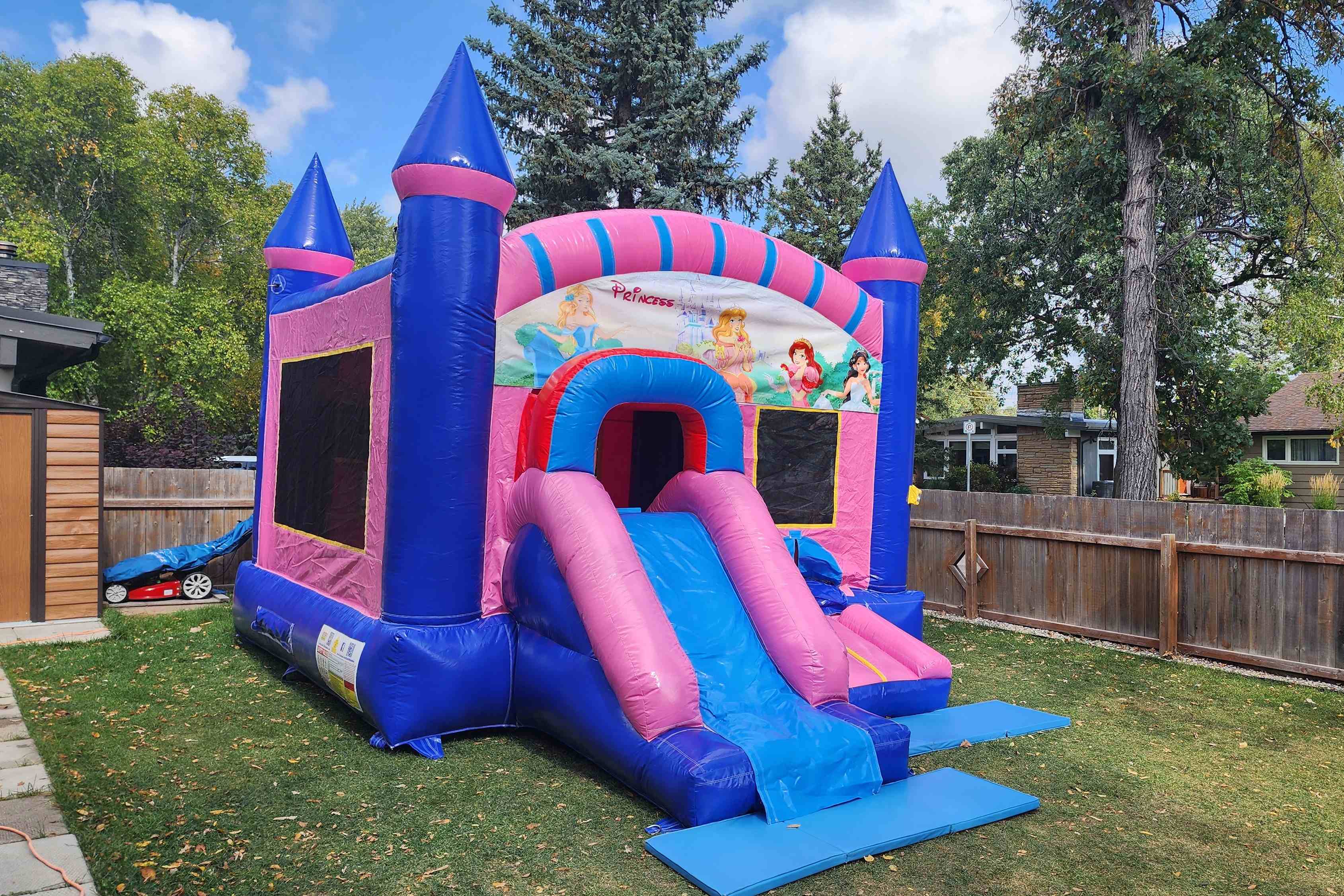 Pink Inflatable Bouncy Castle Combo party rentals Winnipeg Manitoba and Kenora Ontario