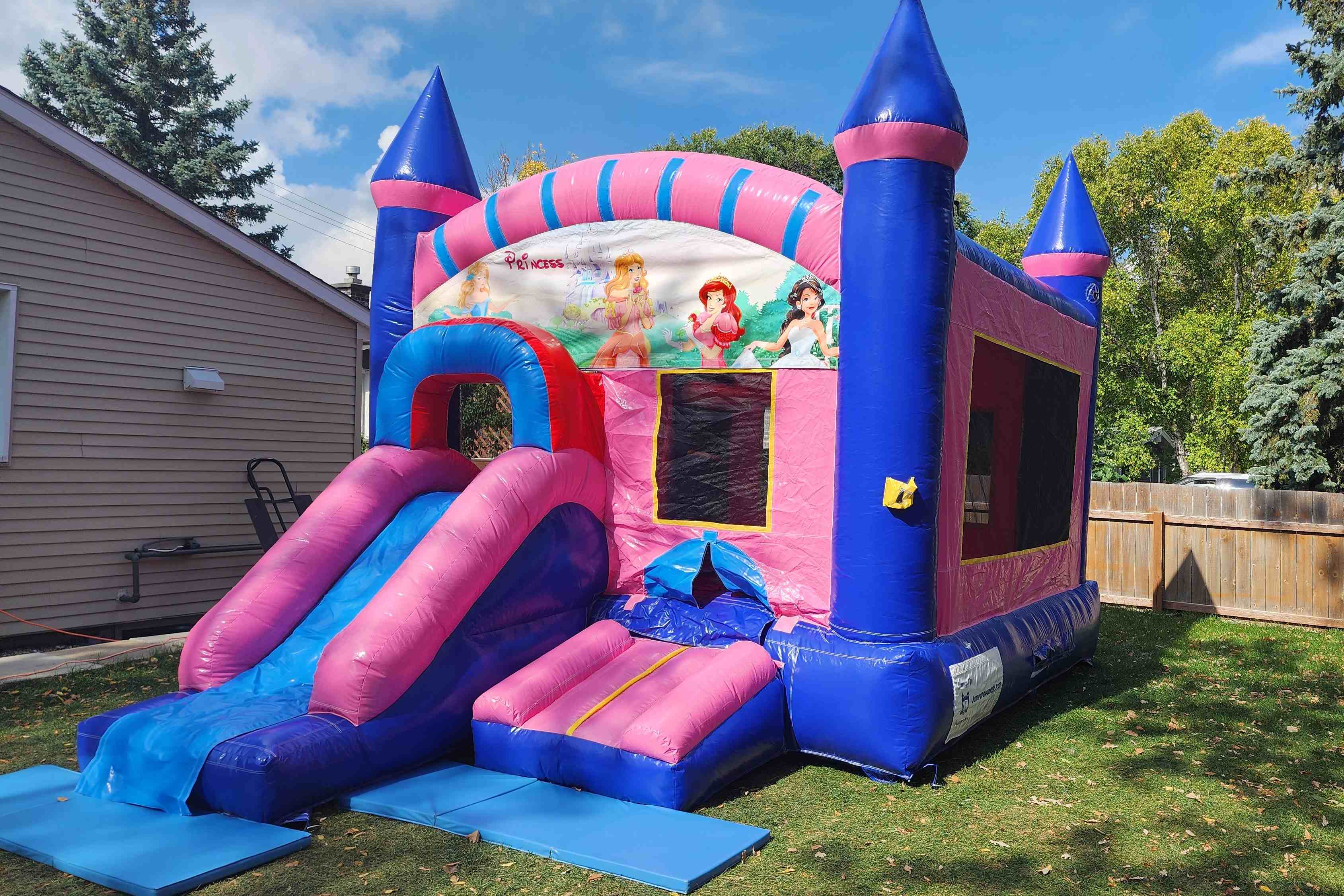 Pink Inflatable Bouncy Castle Combo Rental Winnipeg Manitoba Kenora