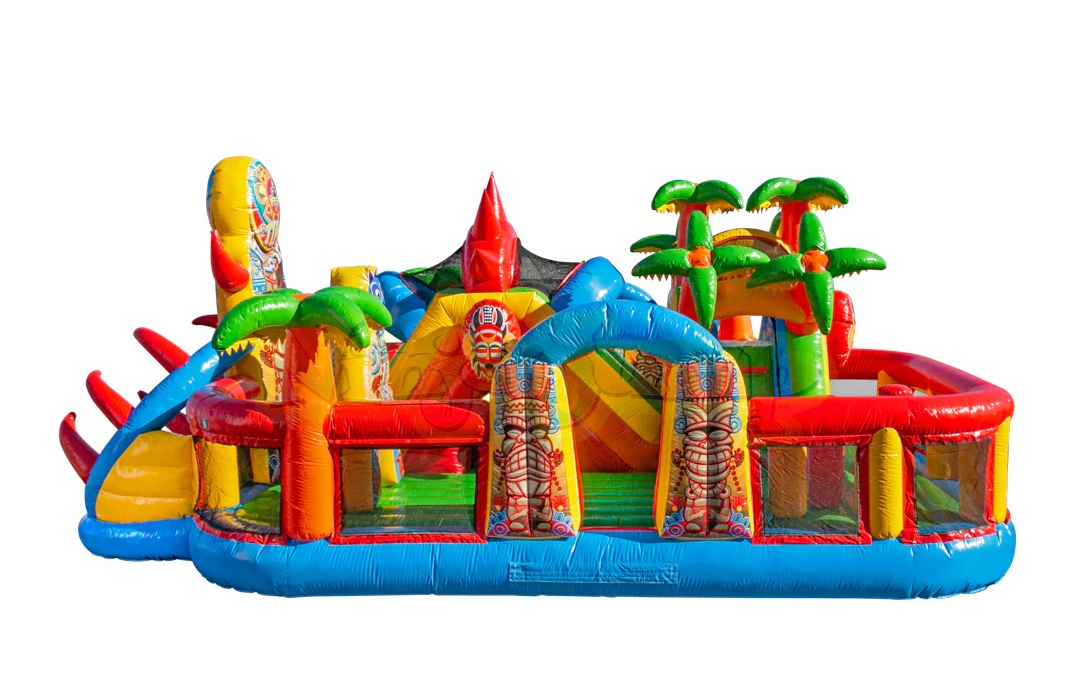 Tropical Tiki Island inflatable bouncer and playground for kids birthday parties in Winnipeg