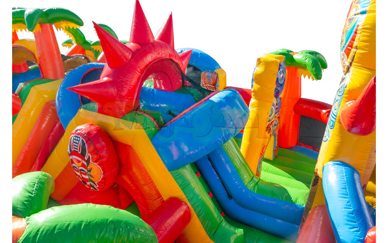 Winnipeg party rentals Tiki Island Mega Playground inflatable for summer and school events