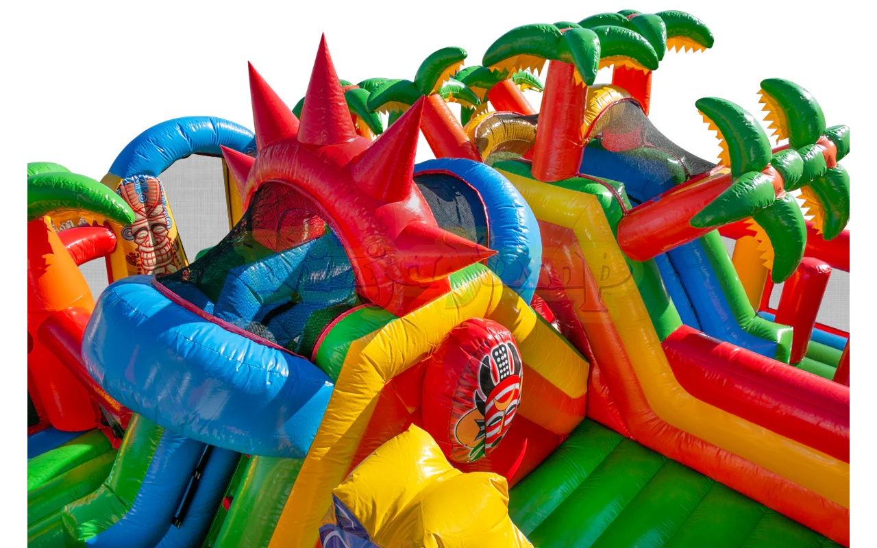 ump Up Bouncers offers Tiki Island combo inflatable playground rentals in Kenora and Winnipeg