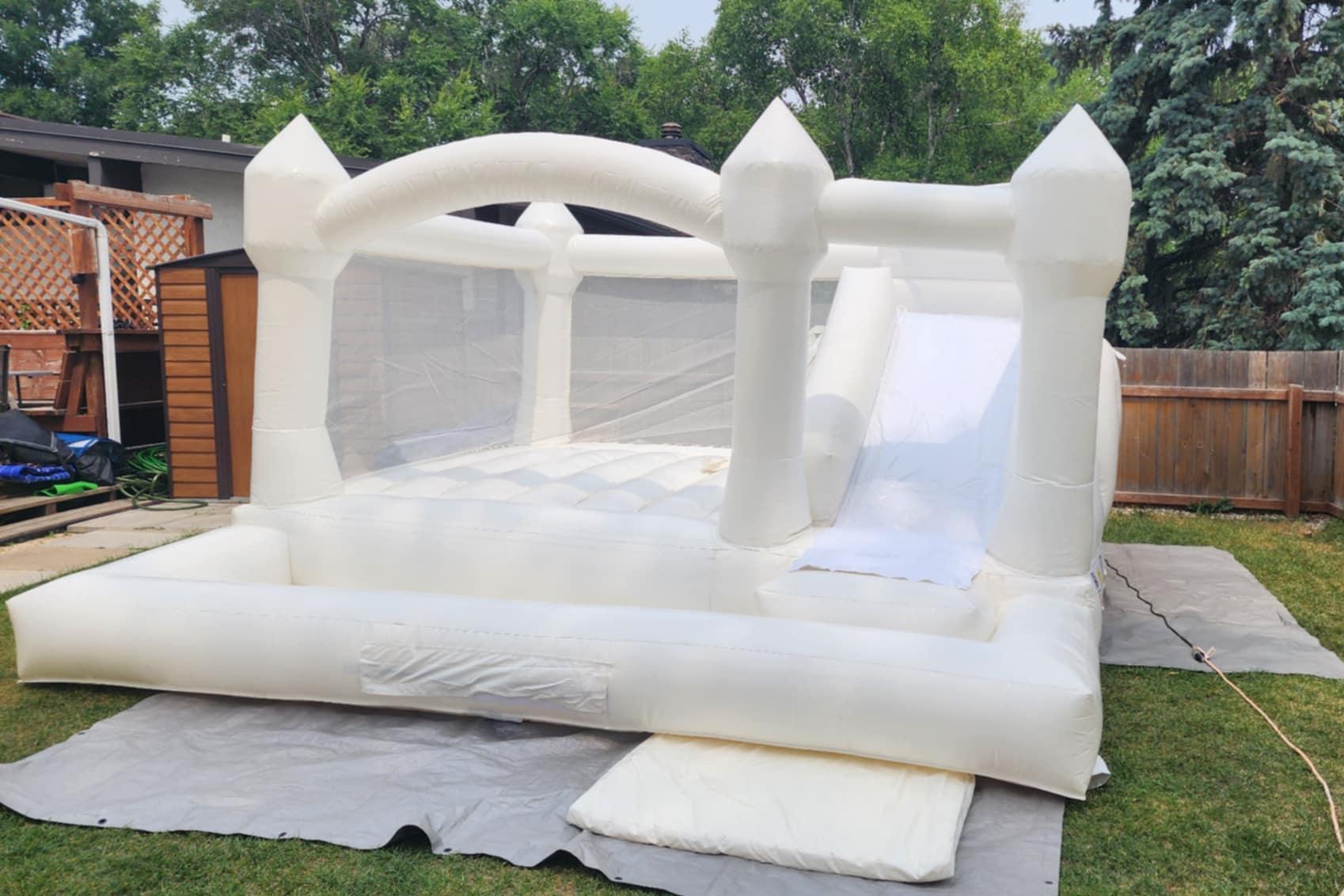  White Inflatable Bouncy Castle Rental Winnipeg Manitoba Kenora Ontario