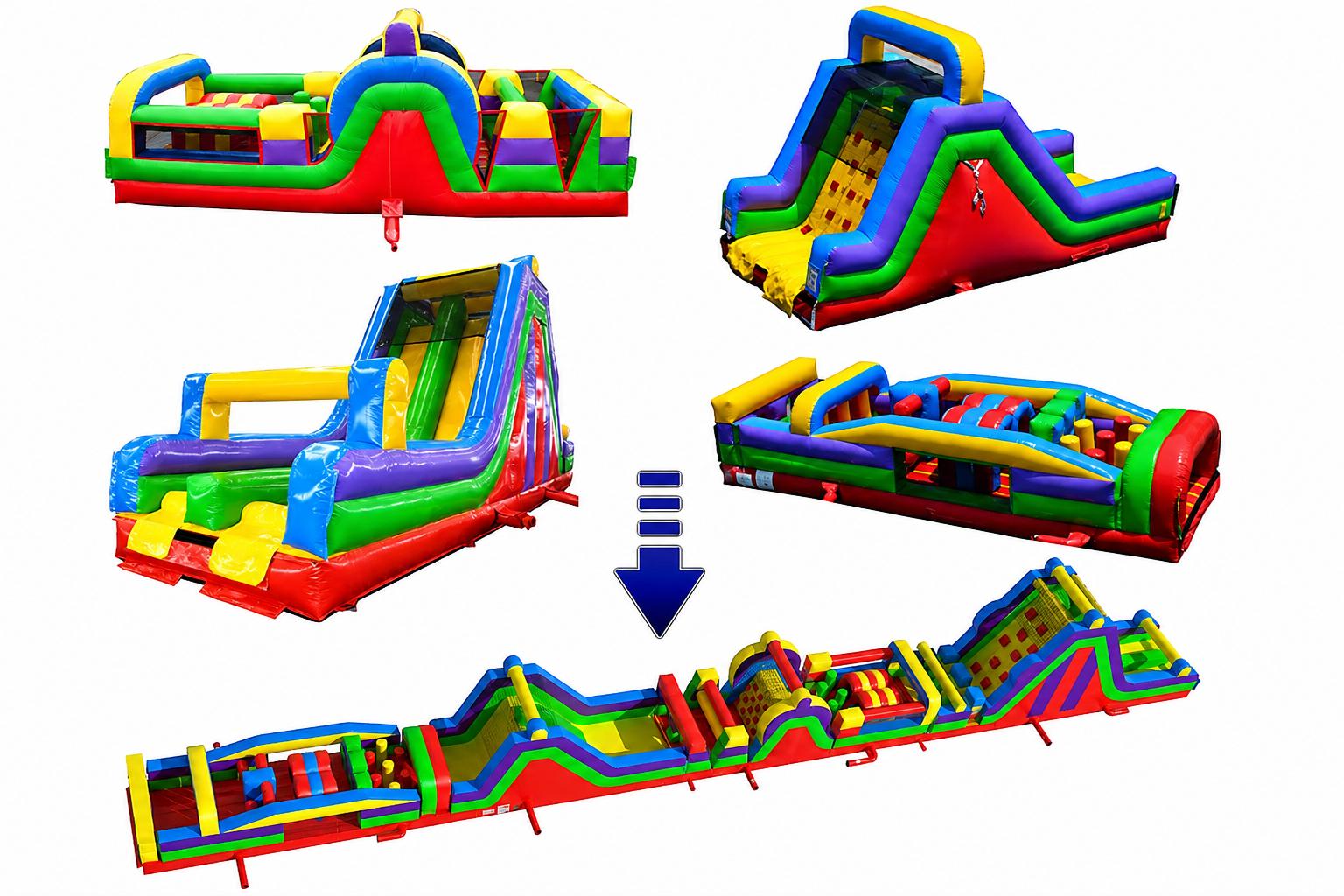 Giant 100ft 130ft 160ft obstacle course rental Winnipeg Manitoba largest inflatable obstacle course