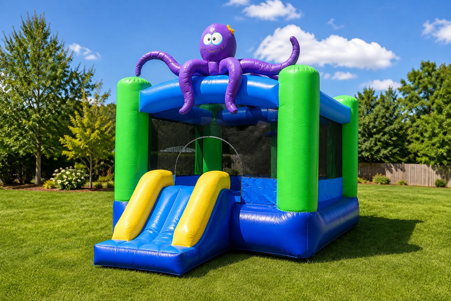 Octopus bounce house with slide rental in Winnipeg Manitoba for toddlers and young kids